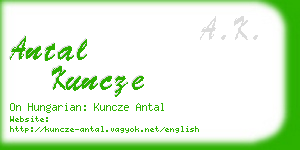 antal kuncze business card